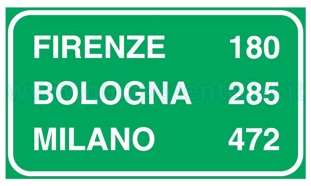 SEGNALE DI CONFERMA AUTOSTRADALE