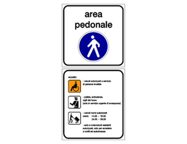 Inizio area pedonale